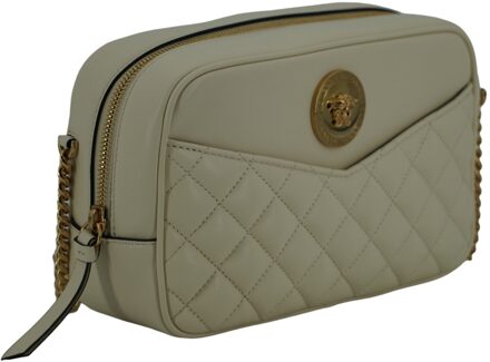 Versace Witte Lamslederen Middelgrote Camera Schoudertas