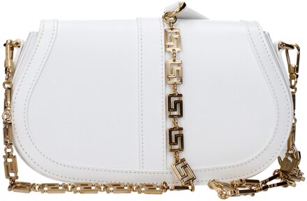 Versace Witte Leren Schoudertas