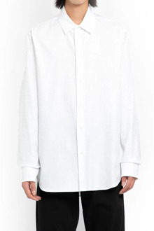 Versace Witte Poplin Jacquard Overhemd Versace , White , Heren - XL
