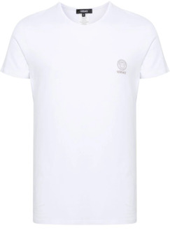 Versace Witte T-shirts en Polos met Medusa Head Motief Versace , White , Heren - 2Xl,Xl,L,3Xl