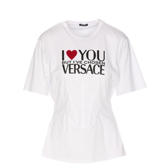 Versace Witte T-shirts en Polos Versace , White , Dames - S,Xs,2Xs