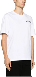 Versace Witte T-shirts Polos voor Heren Versace , White , Heren - Xl,L,S