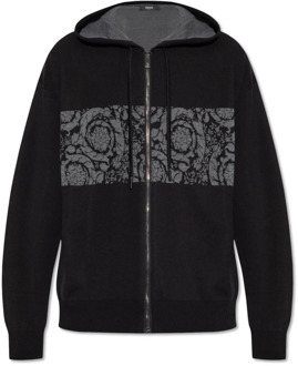 Versace Wollen hoodie Versace , Black , Heren - 2Xl,Xl,M,S