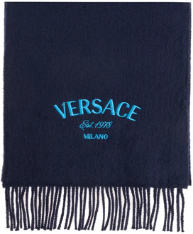 Versace Wollen sjaal Versace , Blue , Heren - ONE Size