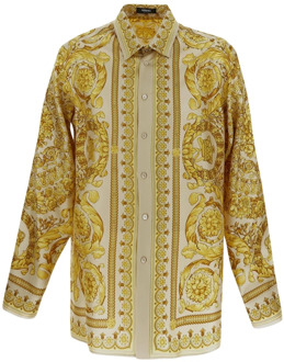 Versace Zijden Barok Overhemd Versace , Yellow , Heren - L,M,S