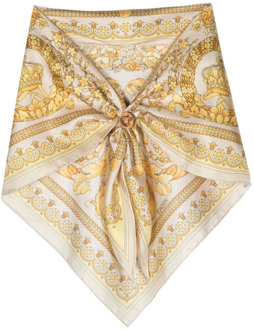Versace Zijden Sjaal met Handtekening Barocco Print Versace , Multicolor , Heren - ONE Size