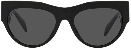 Versace Zonnebril met onregelmatige vorm, donkergrijze lens en zwart montuur Versace , Black , Dames - 56 MM