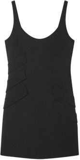 Versace Zwarte Bandage Jurk met U-halslijn Versace , Black , Dames - S,Xs