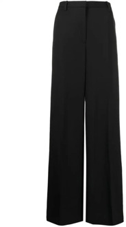 Versace Zwarte broek met hoge taille en wijde pijpen Versace , Black , Dames - S,Xs