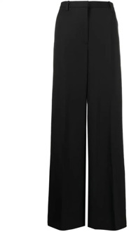 Versace Zwarte broek met hoge taille en wijde pijpen Versace , Black , Dames - XS