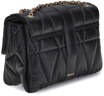 Versace Zwarte Kalfsleer Bos Taurus Schoudertas