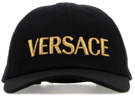 Versace Zwarte katoenen baseballpet Versace , Black , Heren - 58 Cm,57 Cm,59 CM