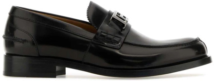 Versace Zwarte Loafer Schoenen met La Greca Print Versace , Black , Heren - 41 Eu,44 Eu,39 Eu,40 Eu,41 1/2 Eu,43 EU
