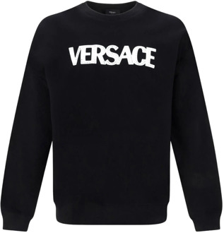 Versace Zwarte Logo Sweatshirt voor Heren Versace , Black , Heren - Xl,L,M,S