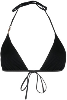 Versace Zwarte Medusa Triangle Bikini Top Versace , Black , Dames - Xl,L