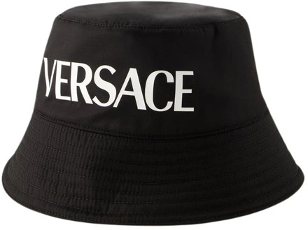 Versace Zwarte Nylon Hoed - Stijlvol Ontwerp Versace , Black , Heren - 60 Cm,59 Cm,58 CM