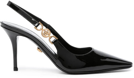 Versace Zwarte sandalen met hak en Medusa 95-embleem Versace , Black , Dames - 37 Eu,39 EU