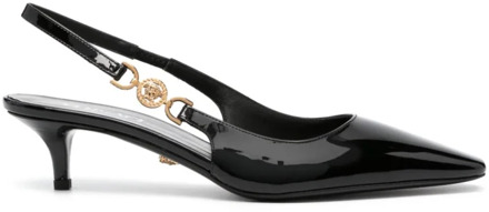 Versace Zwarte sandalen met hak en Medusa-embleem Versace , Black , Dames - 35 Eu,38 Eu,36 EU