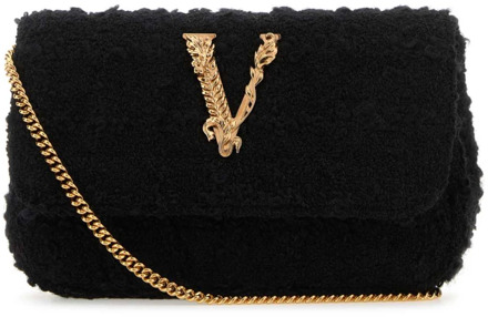 Versace Zwarte Stoffen Mini Clutch Versace , Black , Dames - ONE Size