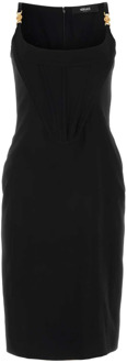 Versace Zwarte stretch viscose jurk Versace , Black , Dames - S,Xs