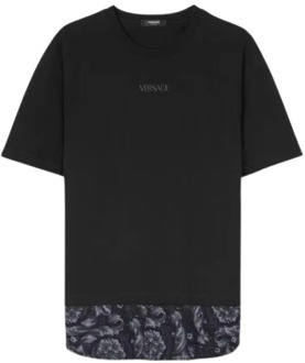 Versace Zwarte T-shirts en Polos Versace , Black , Heren - L,M