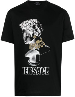 Versace Zwarte T-shirts en Polos Versace , Black , Heren - S