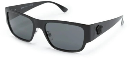 Versace Zwarte zonnebril met origineel etui Versace , Black , Heren - 56 MM