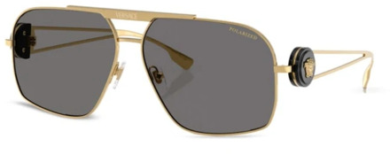 Versace Zwarte zonnebril met originele hoes Versace , Yellow , Heren - 62 MM