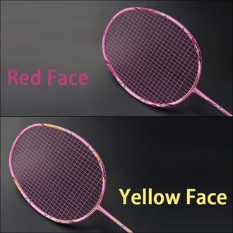 Verschillende Gezicht Ultralight 57G 9U Koolstofvezel Offensief Badminton Rackets Met Snaren Tassen Professionele Racket Sport Volwassen Roze