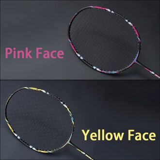 Verschillende Gezicht Ultralight 57G 9U Koolstofvezel Offensief Badminton Rackets Met Snaren Tassen Professionele Racket Sport Volwassen zwart