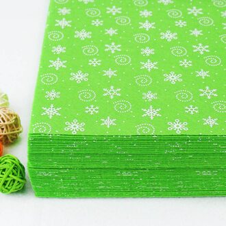 Verse Groene Gedrukt Vilt Non Geweven Stof Sneeuwvlok Polyester Doek Voor Naaien Ambachten Home Decoratie Patroon Bundel 30x30cm 1 reeks (10stk)