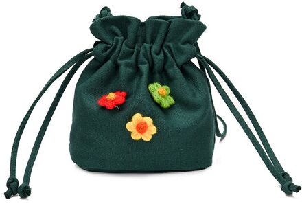 Verse Slung Canvas Tas Eenvoudige Op De Kleine Tas Vrouwelijke Buitenlandse Meisje Schoudertas groen