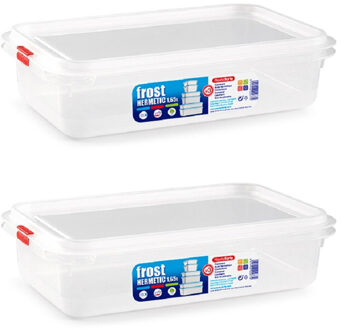 Vershoudbakje - 10x - met deksel - 26 x 18 x 7 cm - 1.6L - meal prep bakjes