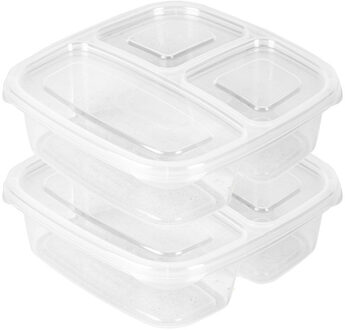 Vershoudbakje - 2x - 3-vaks - 1,2L - meal prep - herbruikbaar - transparant