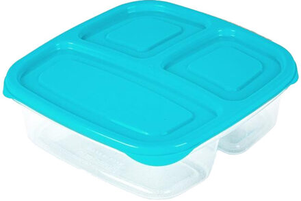 Vershoudbakje - 3-vaks - 1,2L - meal prep - herbruikbaar - blauw