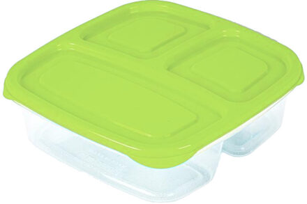 Vershoudbakje - 3-vaks - 1,2L - meal prep - herbruikbaar - groen