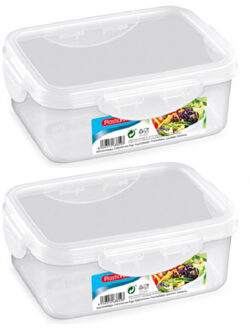 Vershoudbakje - 6x - voor vriezer en magnetron - 2 Liter - kunststof - voedsel