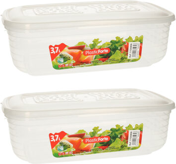 Vershoudbakje - 6x - vriezer en magnetron - 3,7L - kunststof - mealprep