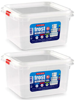 Vershoudbakje - 8x - met deksel - 17 x 18 x 10 cm - 1.6L - meal prep bakjes