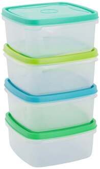 Vershoudbakjes van plastic - 0.9 liter - set van 4