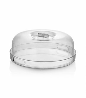 Vershouddoos voor taart - transparant - kunststof - D27 cm - stolp / dienblad