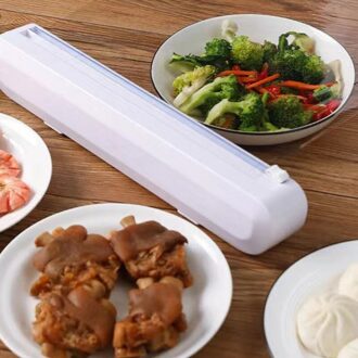 Vershoudfolie Dispenser Cutter Keuken Tool Folie Vershoudfolie Wrap Dispenser Plastic Sharp Cutter Opslag Houder Keuken Snijgereedschap nee plastic wrap