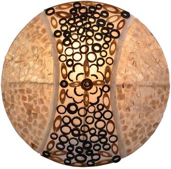 Versierde wandlamp Melina crème, donkerbruin