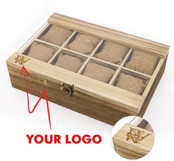 Versieren Hout Horloge Display Box 4 Slot 8 Slots Pu Leather Vitrine Dozen Horloge Sieraden Organizer 6 Slot madera wood 8 slots
