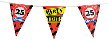 Versiering 25 jaar slingers 10 meter - Vlaggenlijnen Multikleur
