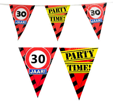 Versiering 30 jaar slingers 10 meter - Vlaggenlijnen Multikleur