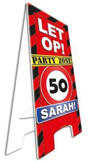 Versiering 50 jaar Sarah bord - Feestdecoratieborden Multikleur