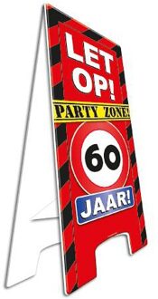 Versiering 60 jaar bord - Feestdecoratieborden Multikleur