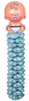 Versiering geboorte jongen pilaar Blauw