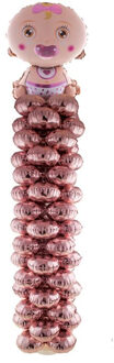 Versiering geboorte meisje ballonnen pilaar 230 cm